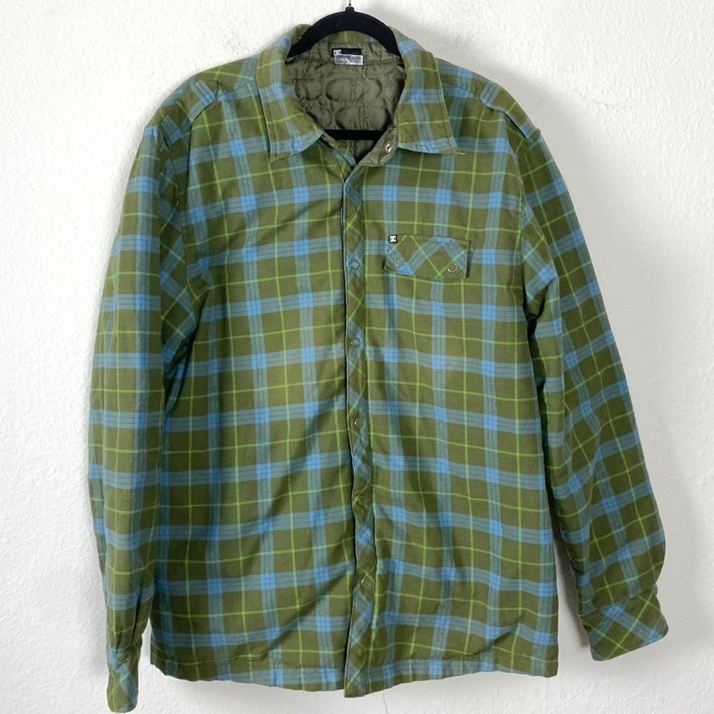 Vintage 90s DC Skate Grunge Quilted Flannel Jacket Size Large XL - Picture 1 of 12